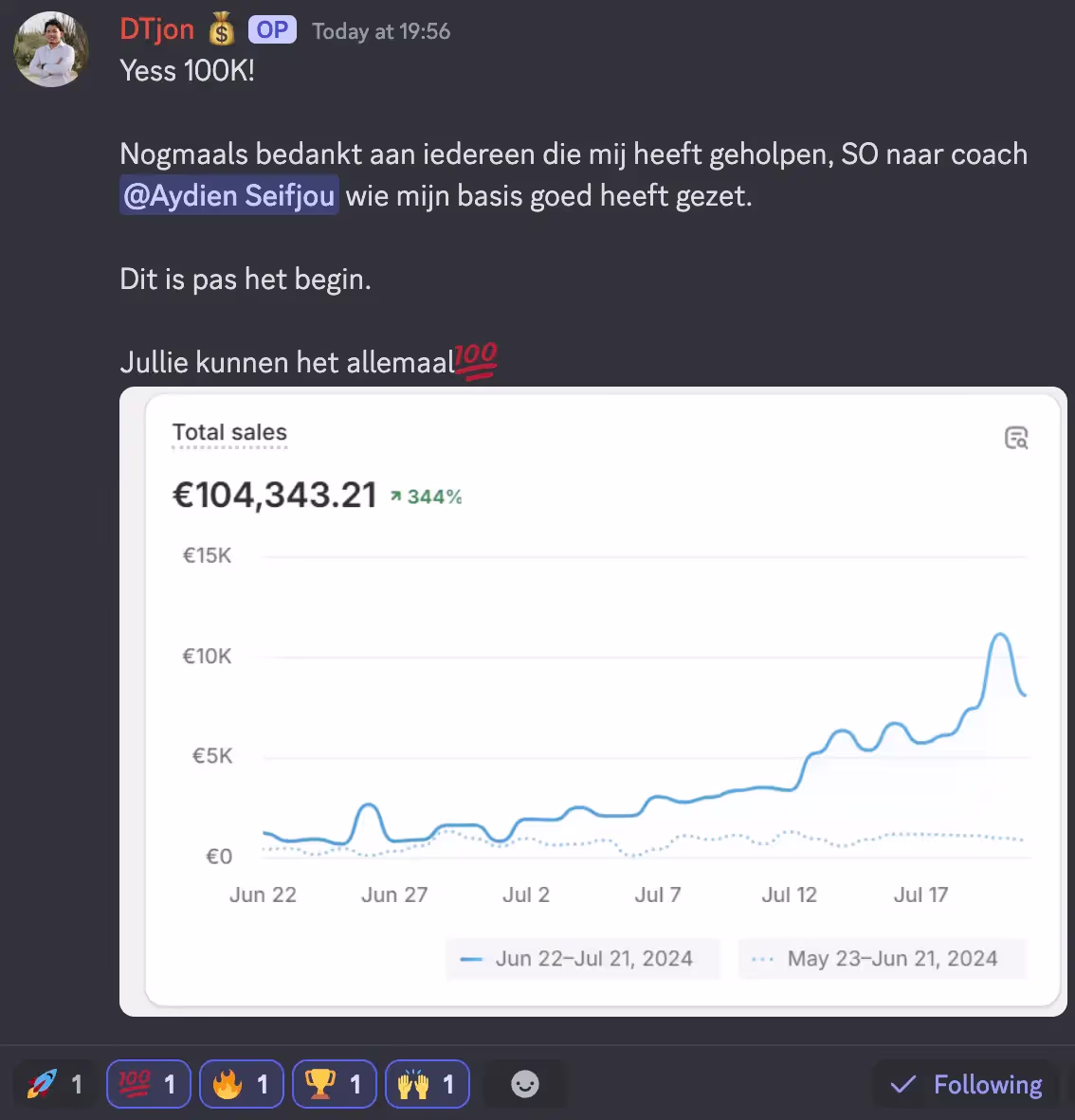 Resultaat van een member 7