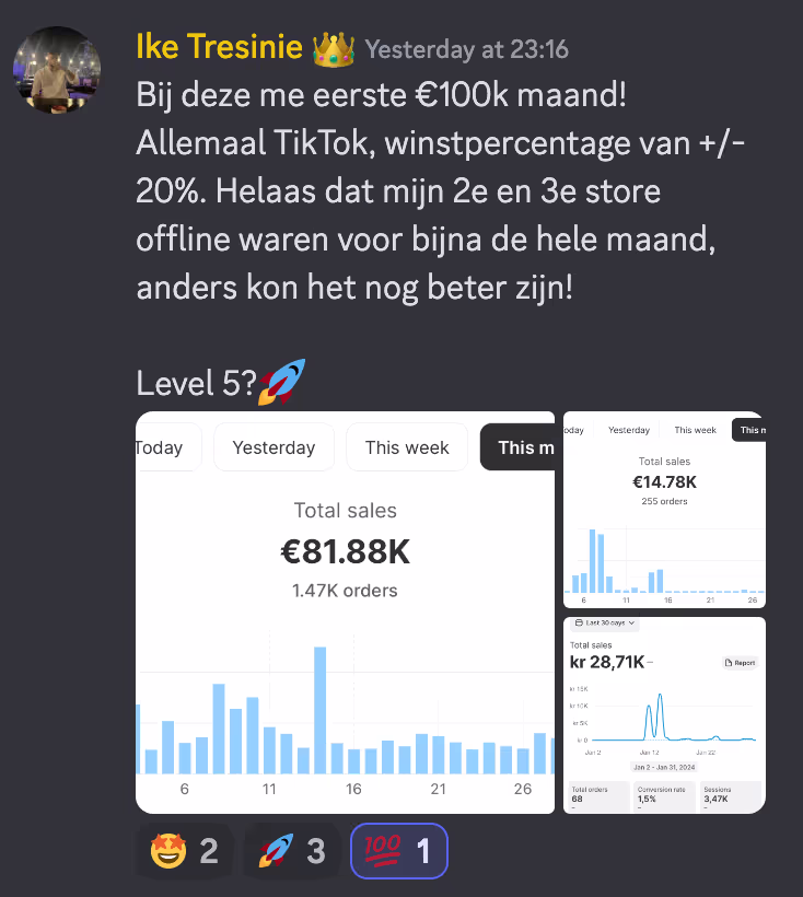 Resultaat van een member 1