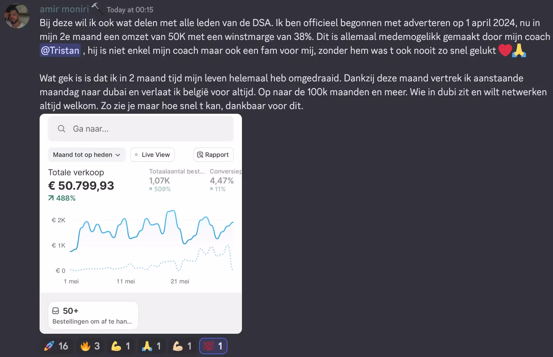 Resultaat van een member 6